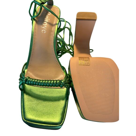 Reitoye Women's Green Gladiator Platform Sandals Size 7 Party/Cocktail - Picture 5 of 7